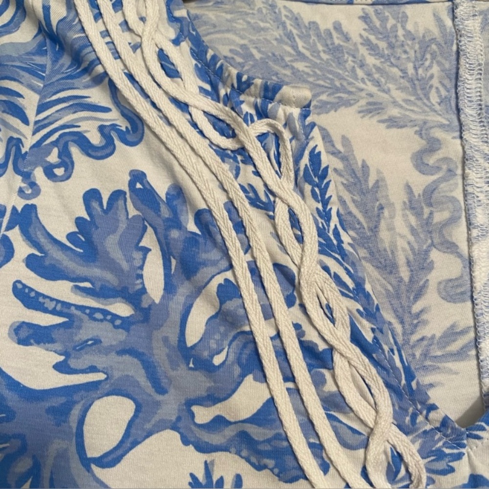 Lilly Pulitzer Brewster Sheath Cotton T-Shirt Dress Blue White Women XXS NWOT - Picture 7 of 11